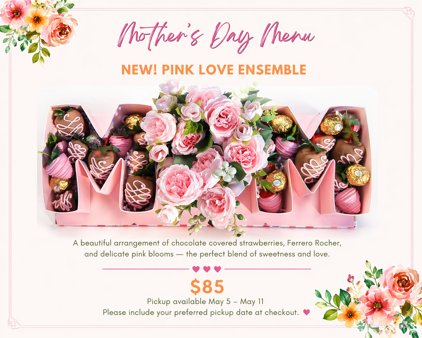 Mom Strawberry & Rose Box  🌸
